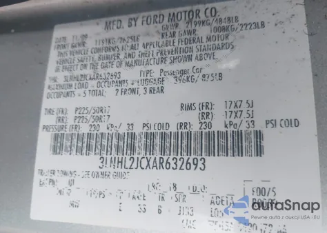 2010 Lincoln Mkz from USA, damaged, VIN 3LNHL2JCXAR632693